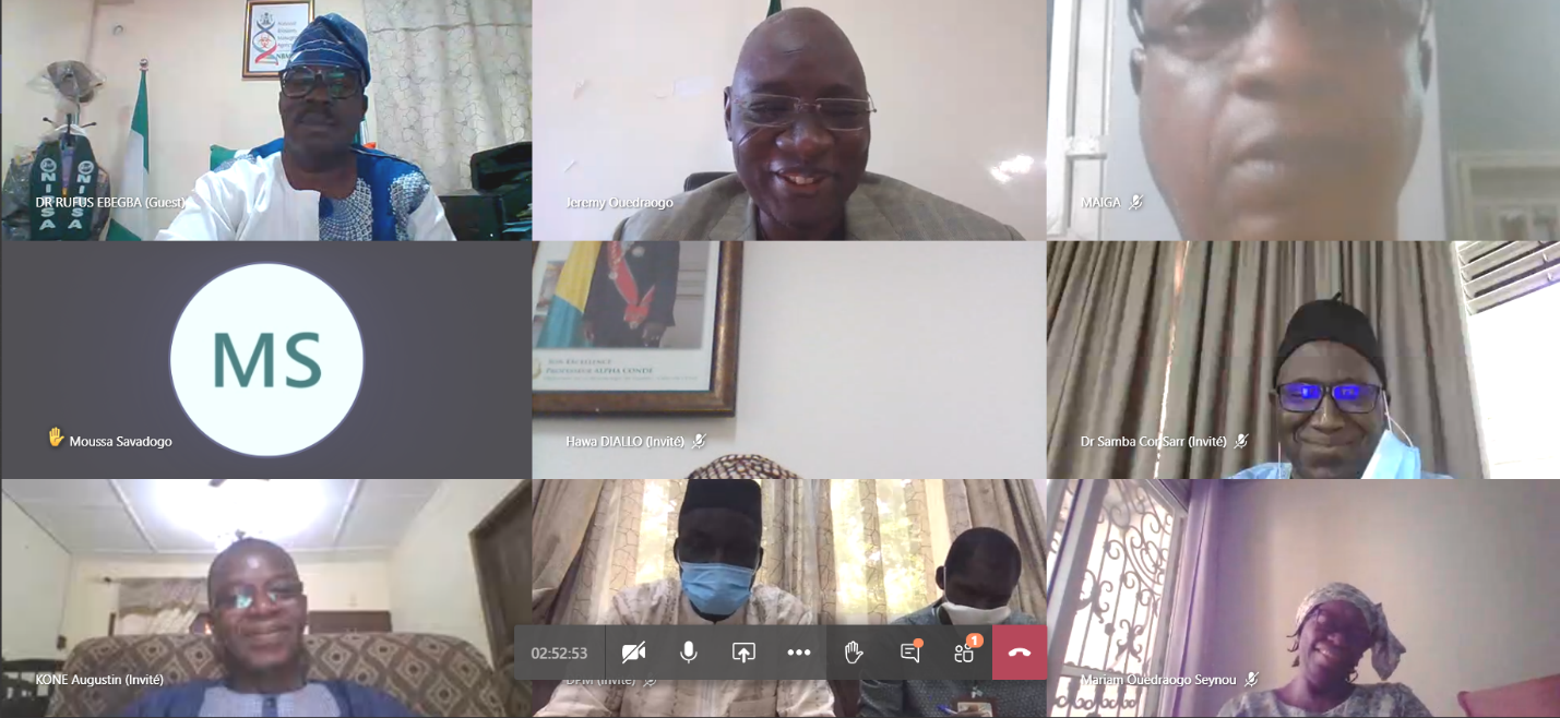 Members of the West Africa Integrated Vector Management (WA-IVM) Steering Committee, held a two-hour online meeting on June 26, 2020 to examine the impact of COVID-19 on their activities and discuss the way forward for the year 2020. The meeting brought together thirty biosafety and health regulators from ECOWAS countries, as well as AUDA-NEPAD staff serving as members of the programme Secretariat.  In his opening remarks, Dr Rufus Ebegba, Vice-Chairman of the Steering Committee (SC), who presided over the meeting, welcomed participants and noted that “the COVID-19 pandemic has unexpectedly changed the course of activities over the world as the pandemic has demystified scientific discoveries and research hence it is important to take the project seriously so as to ensure that malaria is safely eradicated in Africa”.