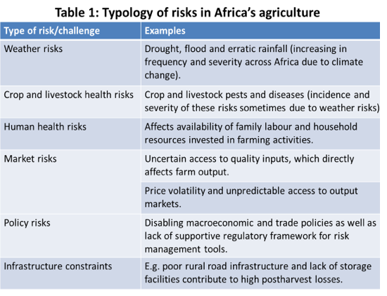 Managing Agriculture and Food Insecurity Risks