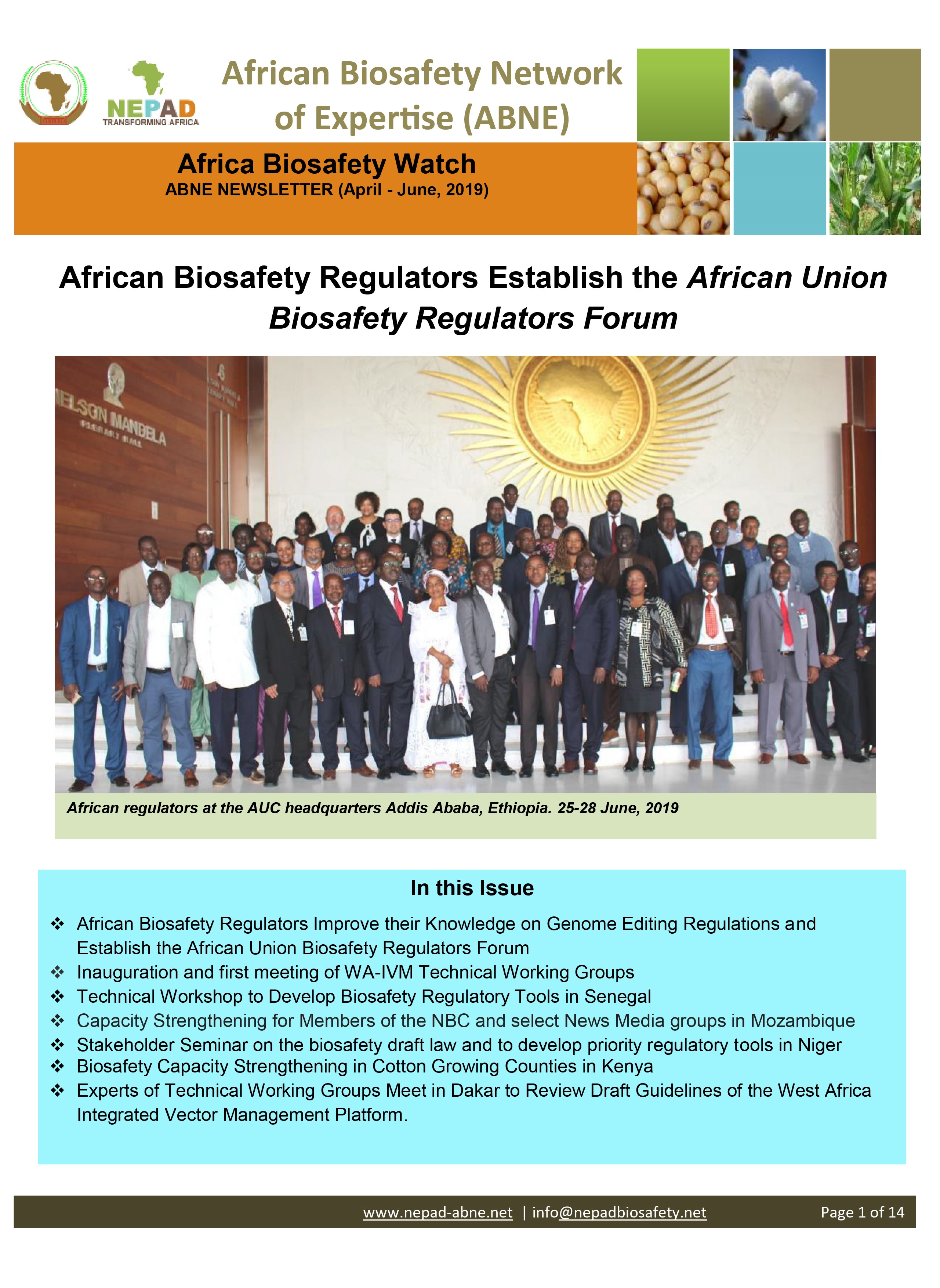 Africa Biosafety Watch – April to June 2019 Newsletter