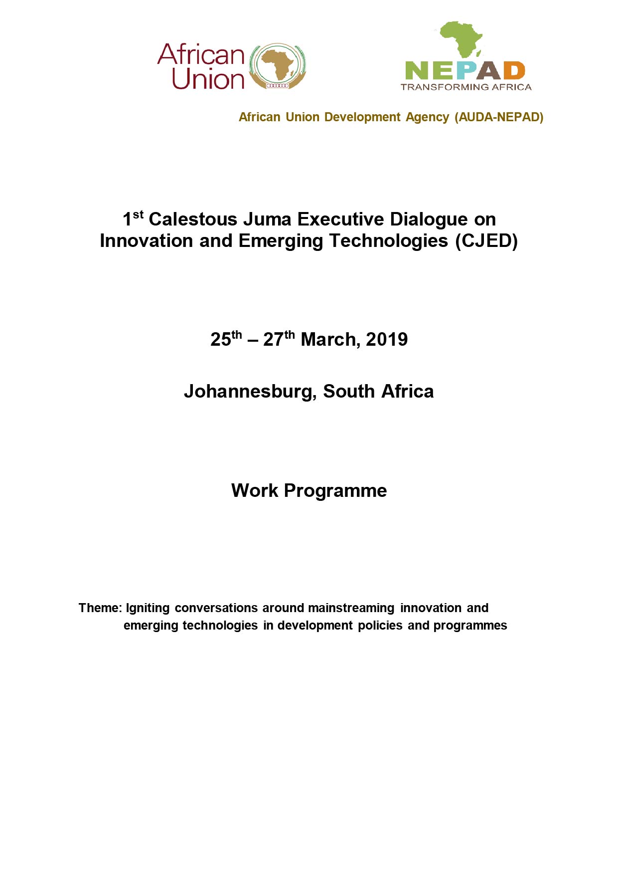 Calestous Juma Executive Dialogue on Innovation and Emerging Technologies