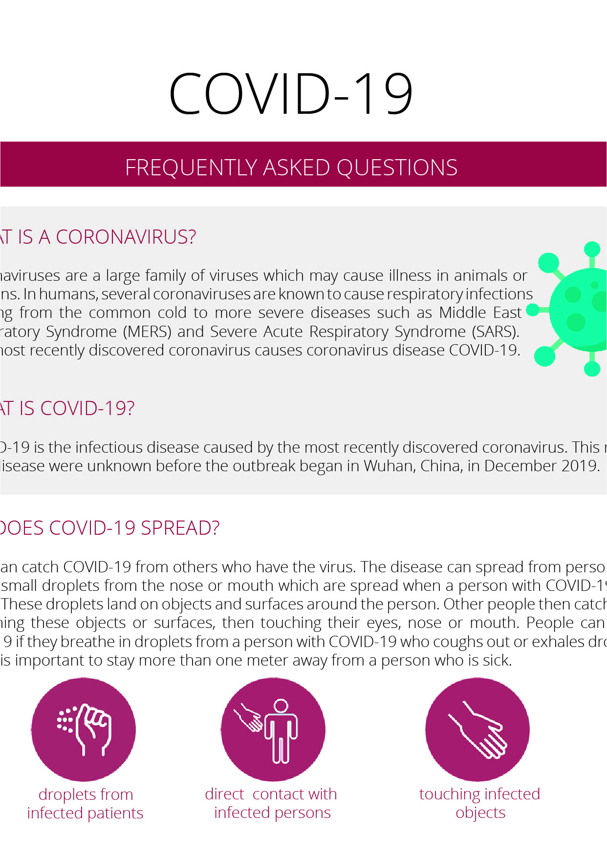 COVID-19 Frequently Asked Questions