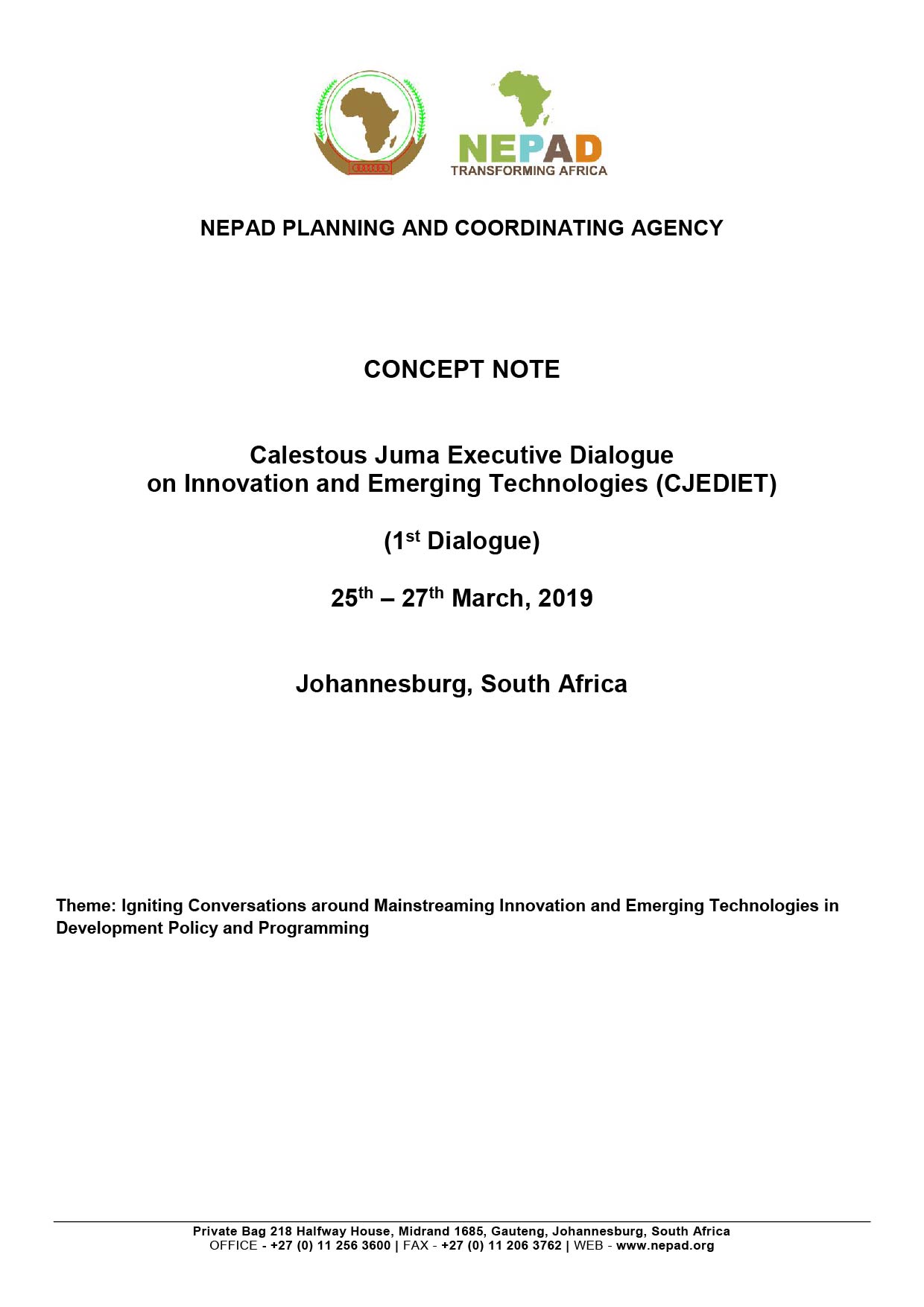 Calestous Juma Executive Dialogue on Innovation and Emerging Technologies