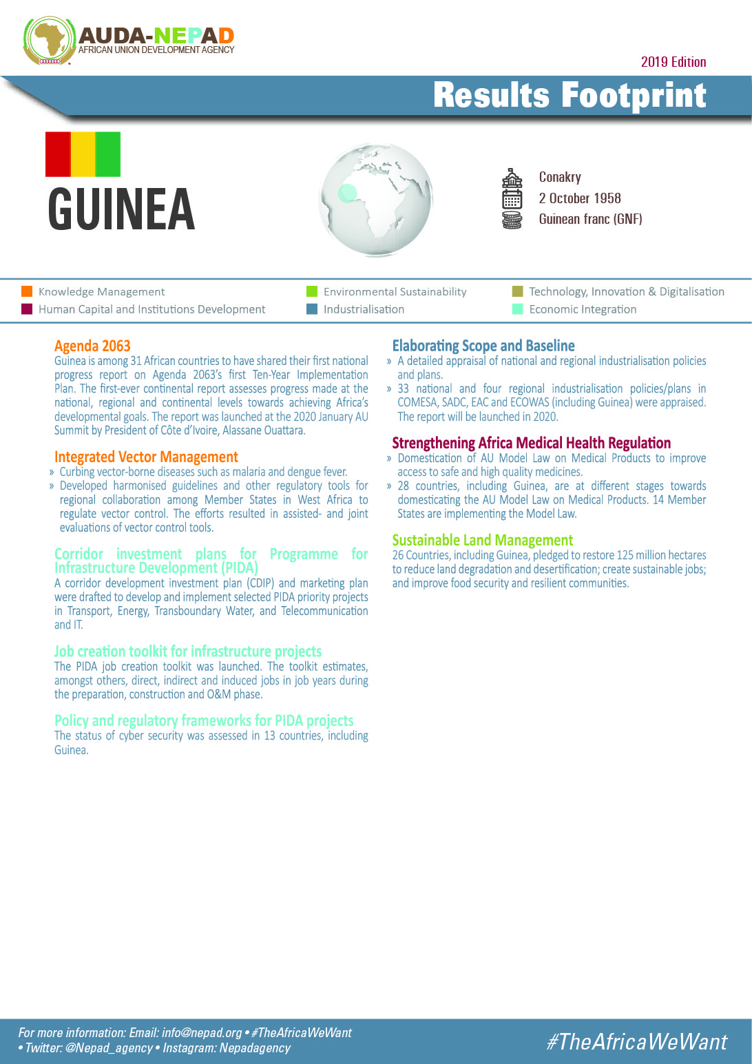 2019 AUDA-NEPAD Footprint: Country Profiles: Guinea