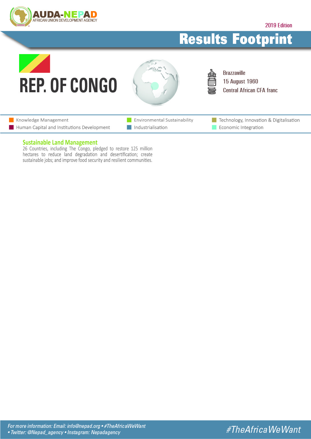 2019 AUDA-NEPAD Footprint: Country Profiles: Rep. of Congo