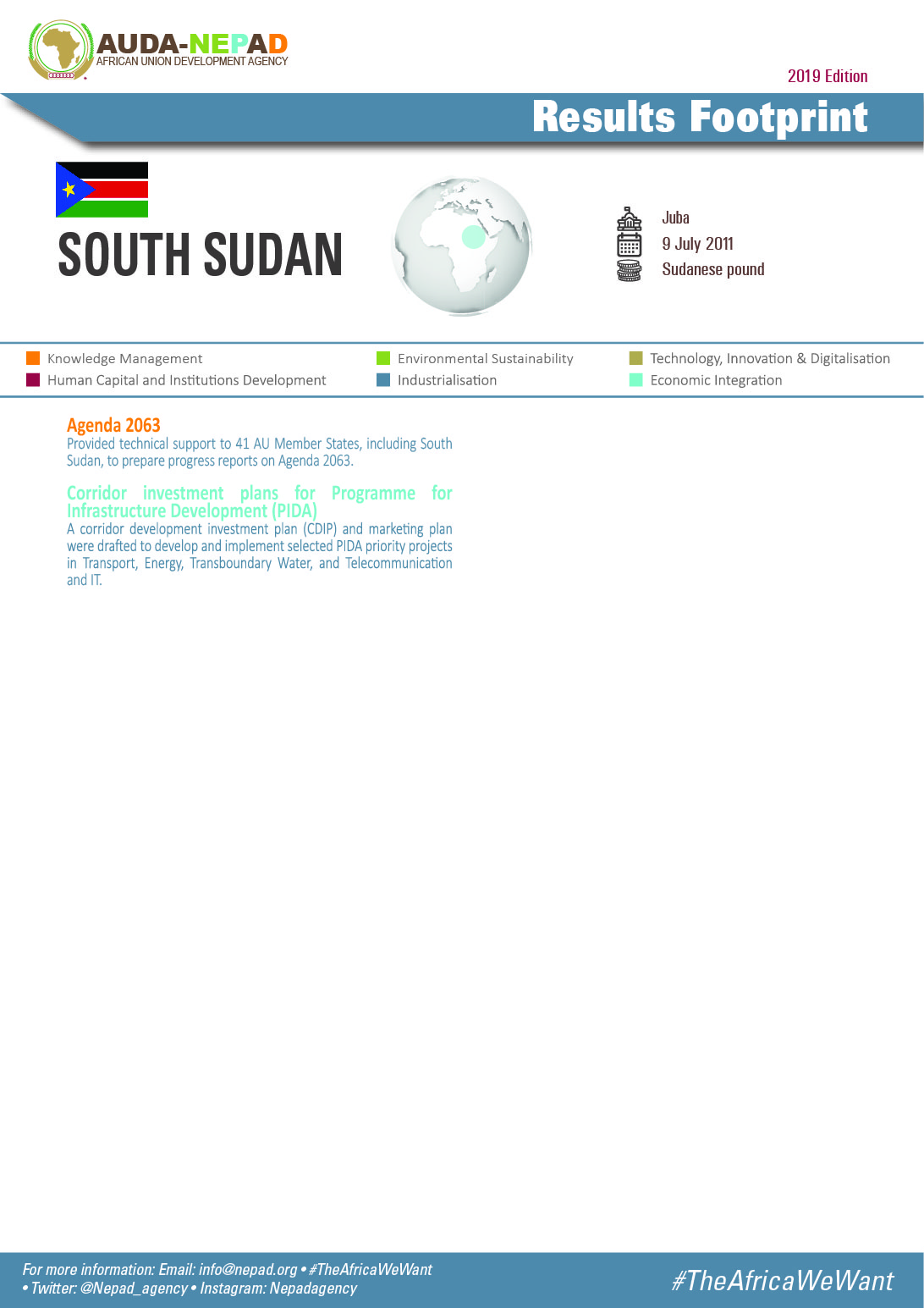 2019 AUDA-NEPAD Footprint: Country Profiles: South Sudan